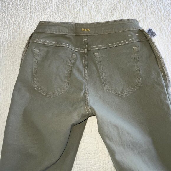 Michael Kors Izzy Skinny Crop Jeans Olive Green Size 0 Low Rise Stretch - Picture 6 of 10